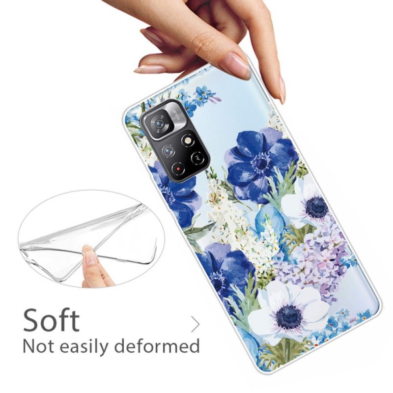 Kuori Xiaomi Redmi Note 11 / Poco M4 Pro 5g Blue Flowers Watercolour