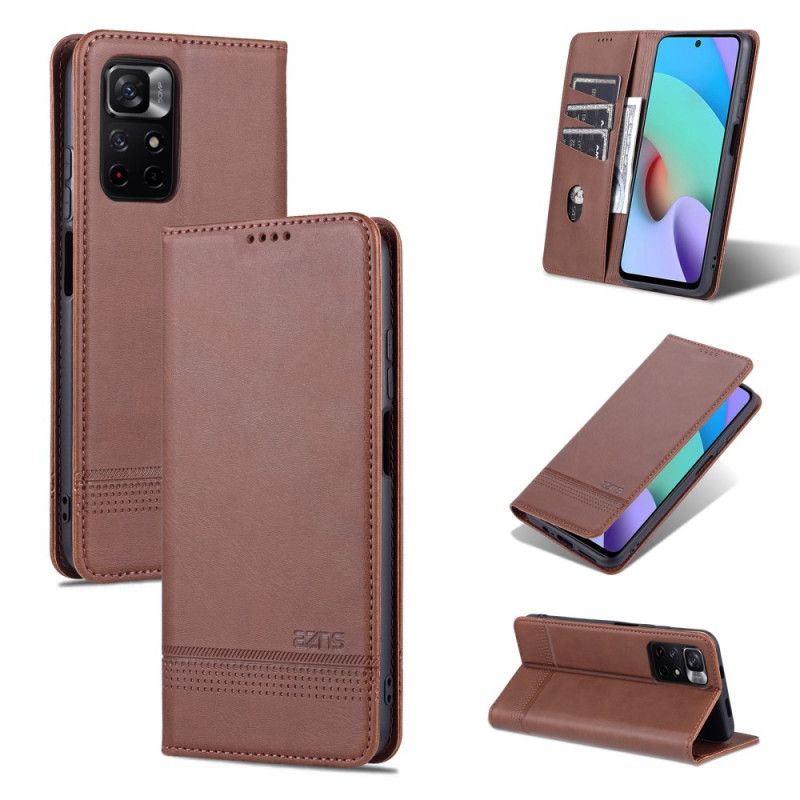 Nahkakuori Flip Kotelot Xiaomi Redmi Note 11 / Poco M4 Pro 5g Puhelinkuoret Azns Leather Style