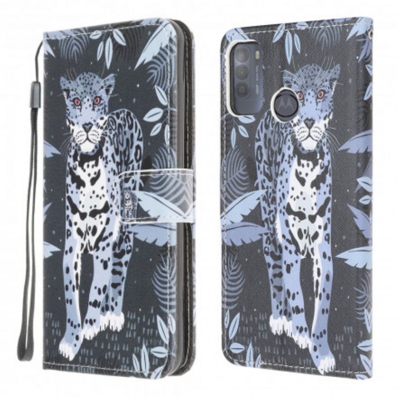 Flip Kotelot Moto G50 Leopard Strappy