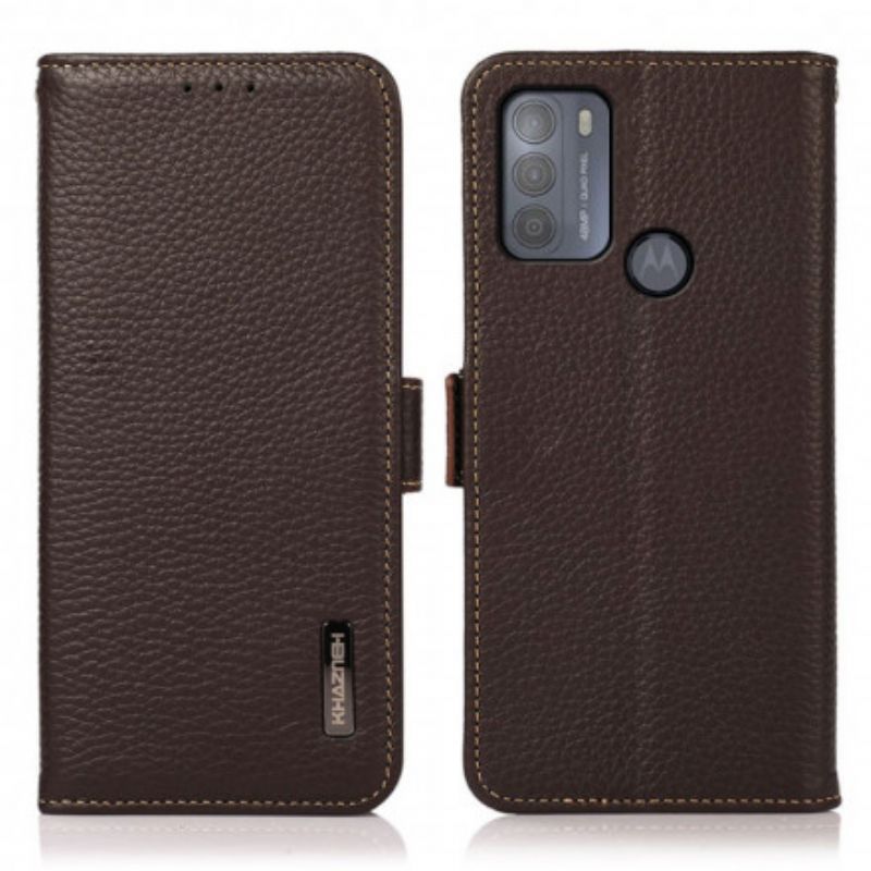 Flip Kotelot Moto G50 Lychee Leather Khazneh Rfid