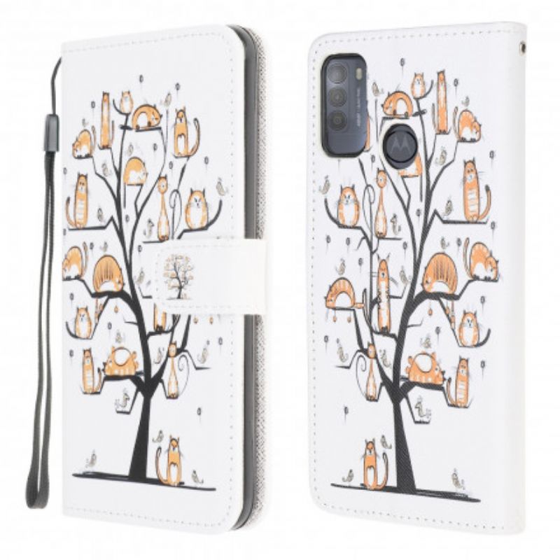 Kotelot Moto G50 Funky Cats Strappy