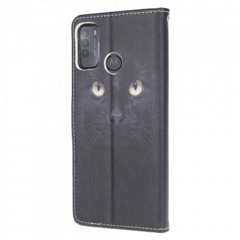 Kotelot Moto G50 Puhelinkuoret Mustat Strappy Cat Eyes