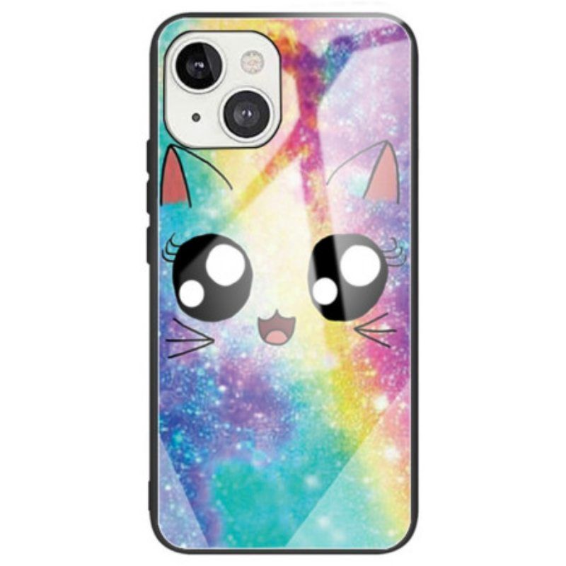 Kuori iPhone 14 Deco Cat Karkaistu Lasi