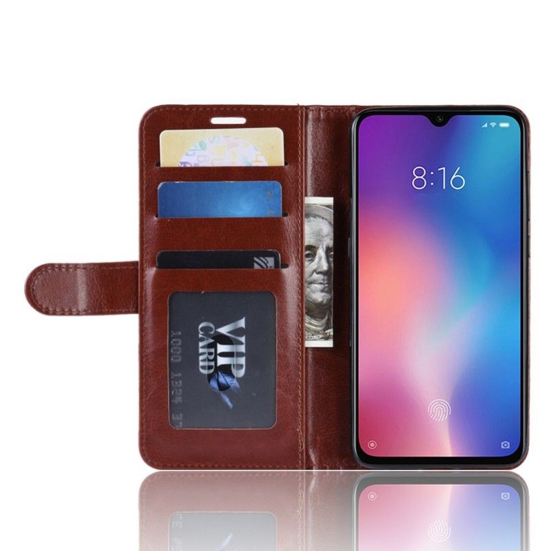 Flip Case Xiaomi Mi 9 SE Valkoinen Musta Erittäin Tekonahka