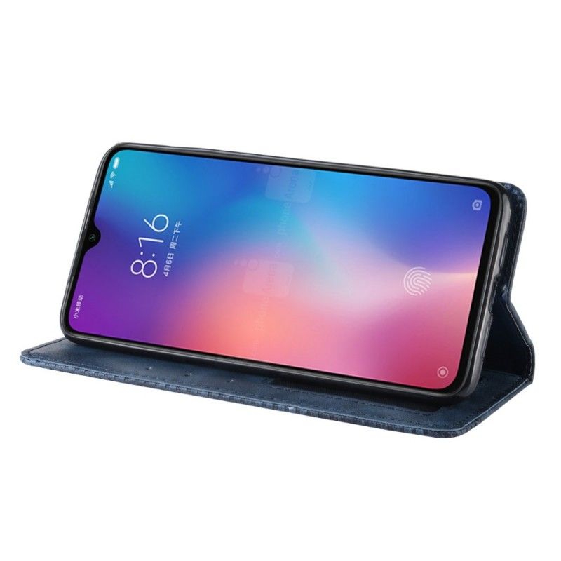 Flip Kotelot Xiaomi Mi 9 SE Tummansininen Musta Matta Nahka