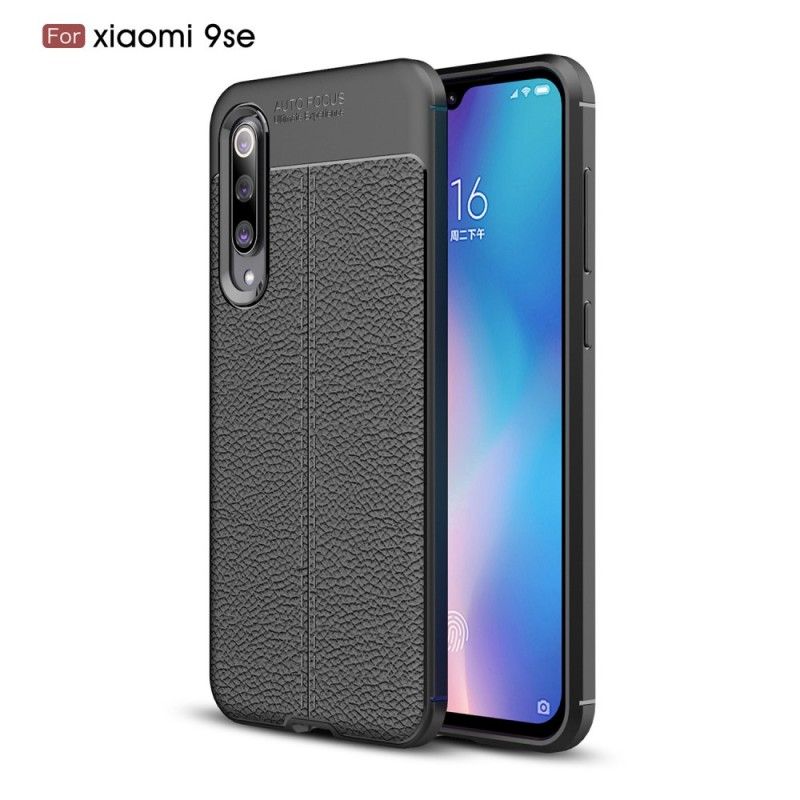 Kuori Xiaomi Mi 9 SE Punainen Musta Kaksilinjainen Litsi Nahkainen Vaikutus