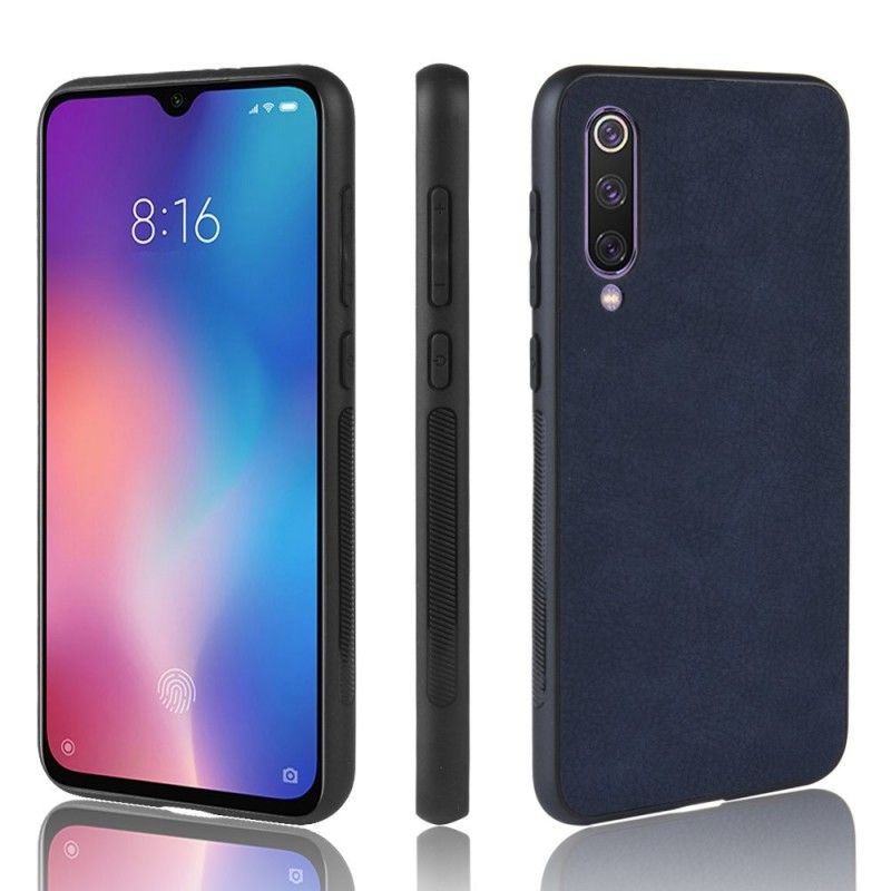 Kuori Xiaomi Mi 9 SE Tummansininen Realistinen Nahkaefekti