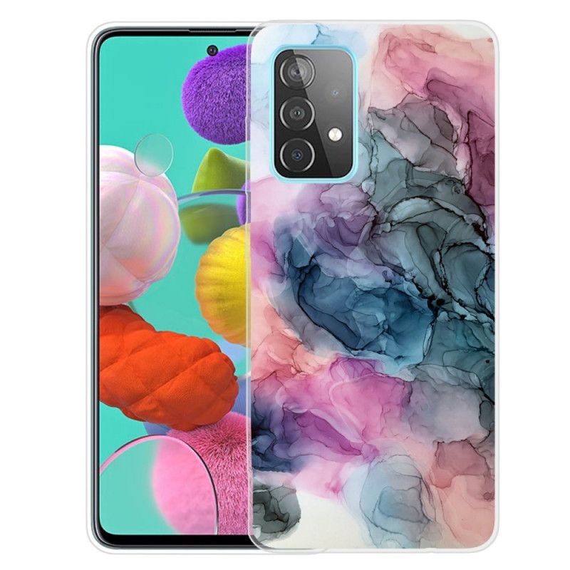 Case Kuoret Samsung Galaxy A32 5G Magenta Harmaa Puhelinkuoret Värillinen Marmori