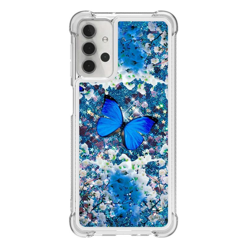 Case Kuoret Samsung Galaxy A32 5G Puhelinkuoret Siniset Kimaltelevat Perhoset