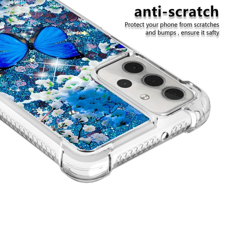 Case Kuoret Samsung Galaxy A32 5G Puhelinkuoret Siniset Kimaltelevat Perhoset