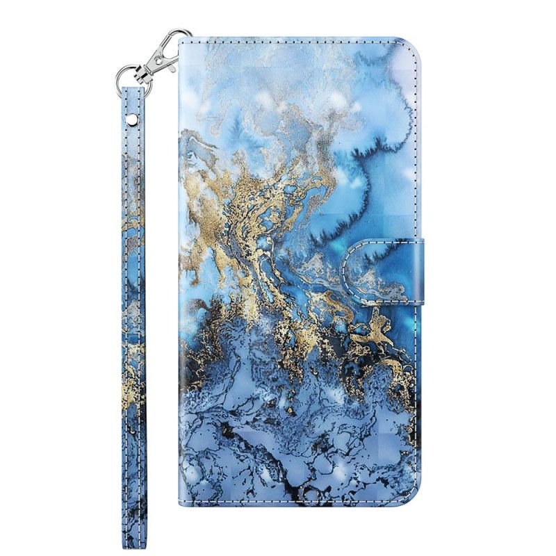 Flip Case Samsung Galaxy A32 5G Designmarmorinen Valopiste Hihnalla