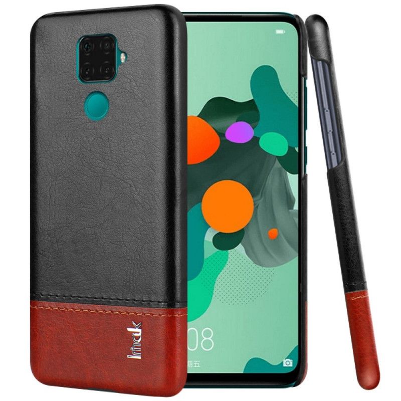 Case Kuoret Huawei Mate 30 Lite Punainen Musta Puhelinkuoret Imak Ruiyi -Sarjan Nahkaefekti