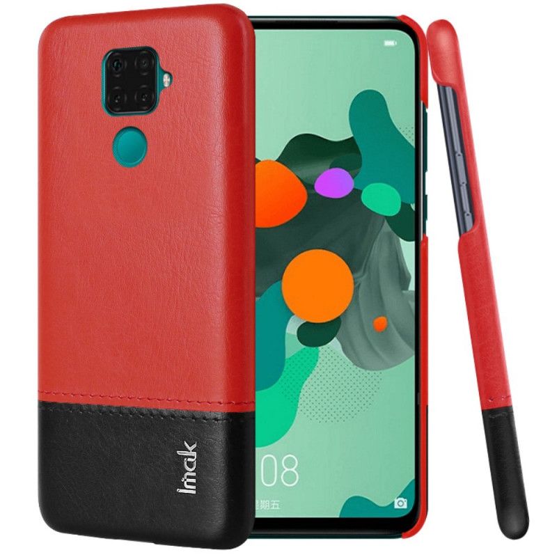 Case Kuoret Huawei Mate 30 Lite Punainen Musta Puhelinkuoret Imak Ruiyi -Sarjan Nahkaefekti