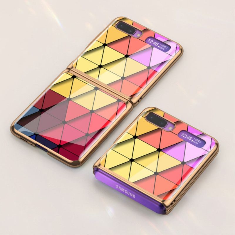 Case Kuoret Samsung Galaxy Z Flip Vihreä Punainen Puhelinkuoret Geometrinen Tyyli Gkk