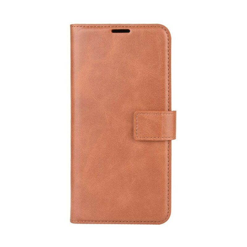 Flip Case Samsung Galaxy M12 / A12 Lasitettu Nahkaefekti