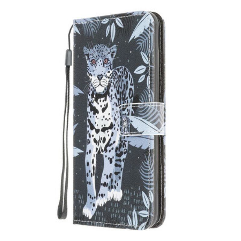 Kotelot Samsung Galaxy M12 / A12 Suojaketju Kuori Strappy Leopard