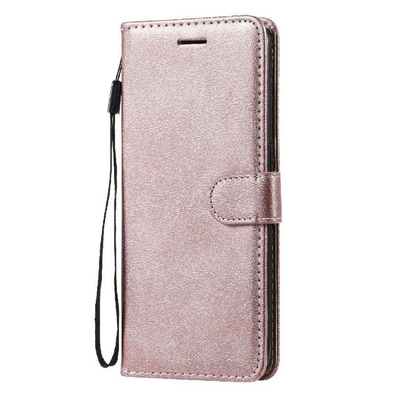 Flip Case Oppo Find X3 Lite Suojaketju Kuori Strappy Leather Effect