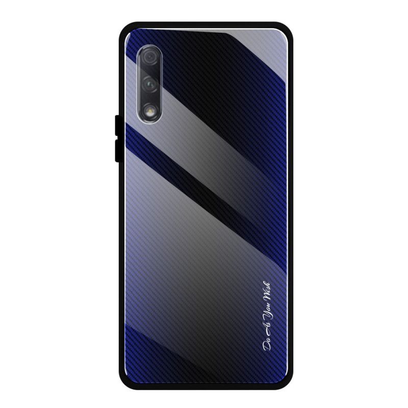 Case Kuoret Huawei P Smart Pro Valkoinen Musta Puhelinkuoret Pro-Hiilikarkaistu Lasi