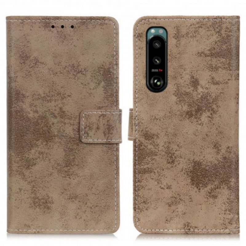 Kotelot Sony Xperia 5 Iii Puhelinkuoret Vintage Faux Leather