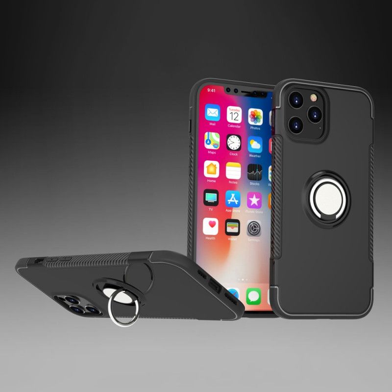 Case Kuoret iPhone 12 / 12 Pro Harmaa Musta Puhelinkuoret Hiilikuituinen Metallirengas