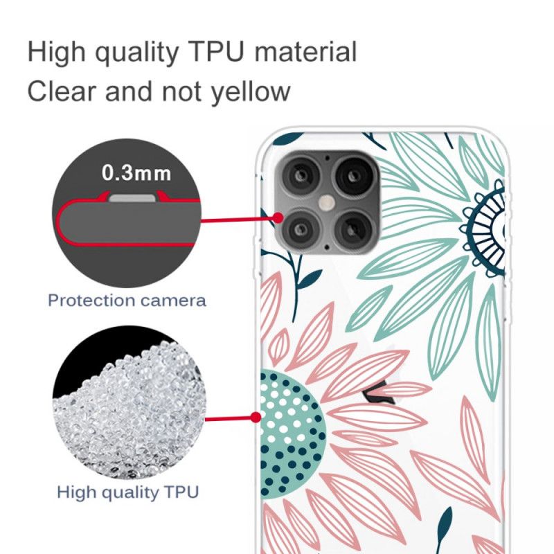 Case Kuoret iPhone 12 / 12 Pro Puhelinkuoret Läpinäkyvä Kukka