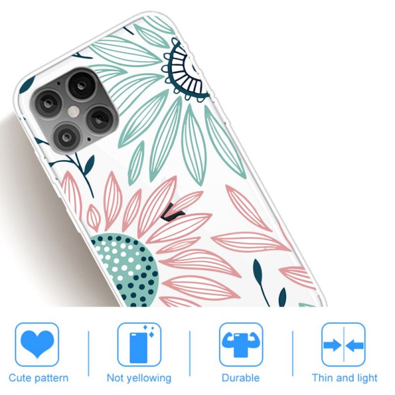 Case Kuoret iPhone 12 / 12 Pro Puhelinkuoret Läpinäkyvä Kukka