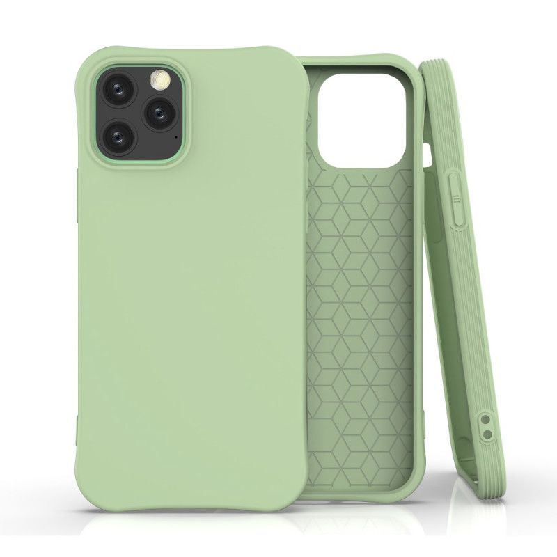 Case Kuoret iPhone 12 / 12 Pro Punainen Musta Puhelinkuoret Taipuisa Matto Silikoni