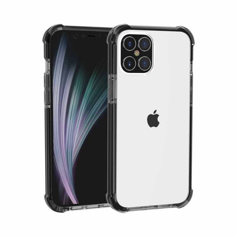 Kuori iPhone 12 / 12 Pro Harmaa Musta Läpinäkyvät Turvatyynyt