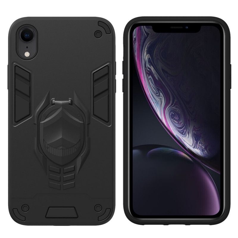 Case Kuoret iPhone XR Punainen Musta Puhelinkuoret Irrotettava Panssari Renkaanpidikkeellä