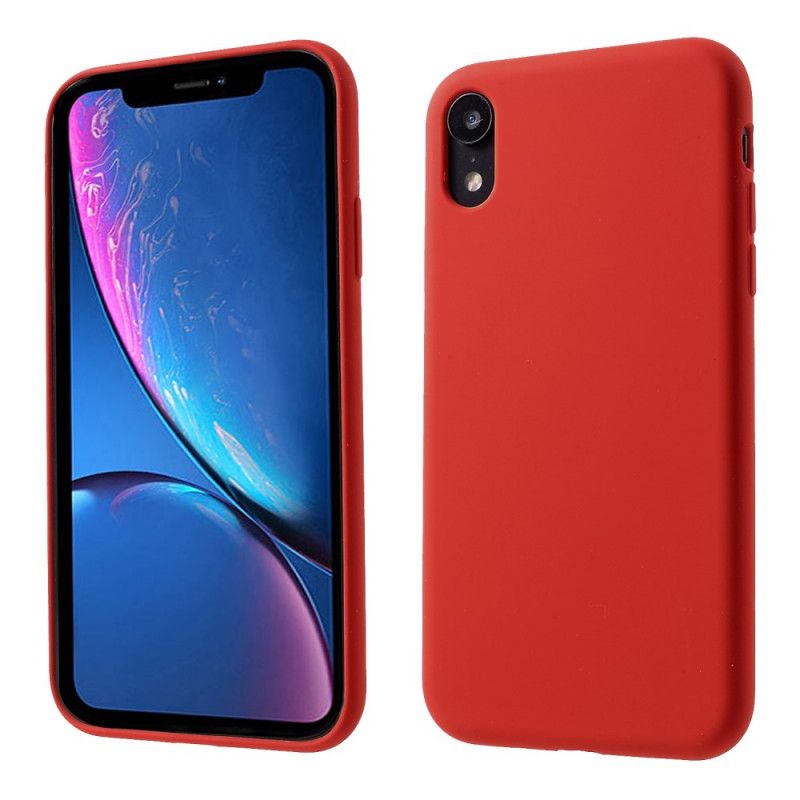 Case Kuoret iPhone XR Punainen Musta Puhelinkuoret Keskinäinen Nestemäinen Silikoni