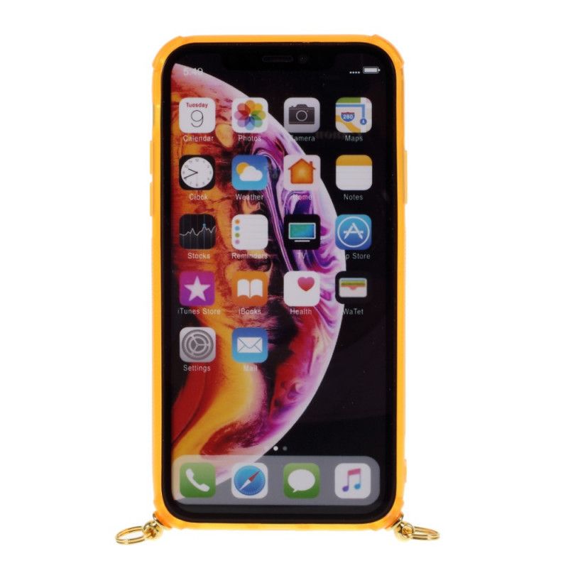 Case Kuoret iPhone XR Vaaleanpunainen Magenta Puhelinkuoret Johto Kortin Pidikkeellä