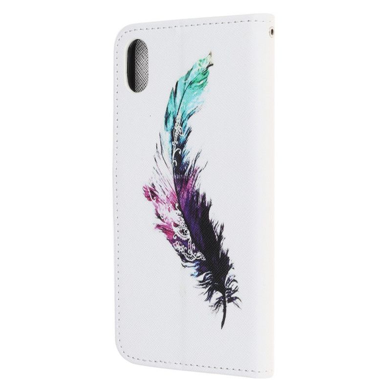 Flip Case iPhone XR Höyhen Stringillä