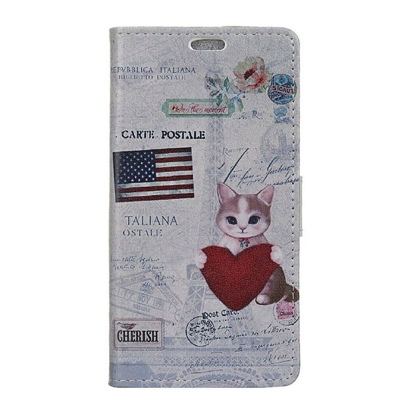 Flip Case iPhone XR Matkustava Kissa