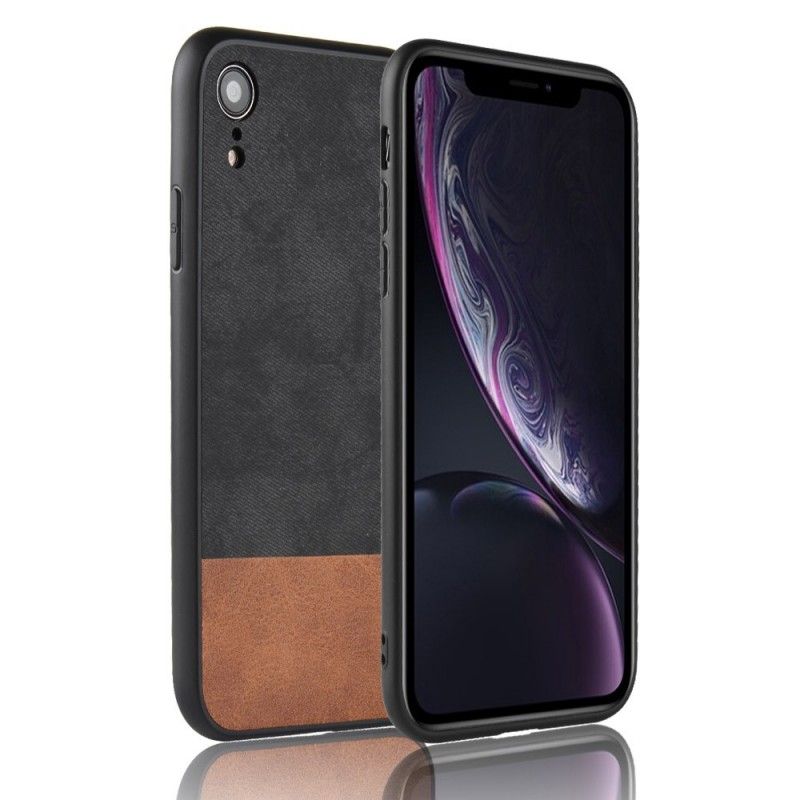 Kuori iPhone XR Harmaa Musta Kaksisävyinen Keinonahka