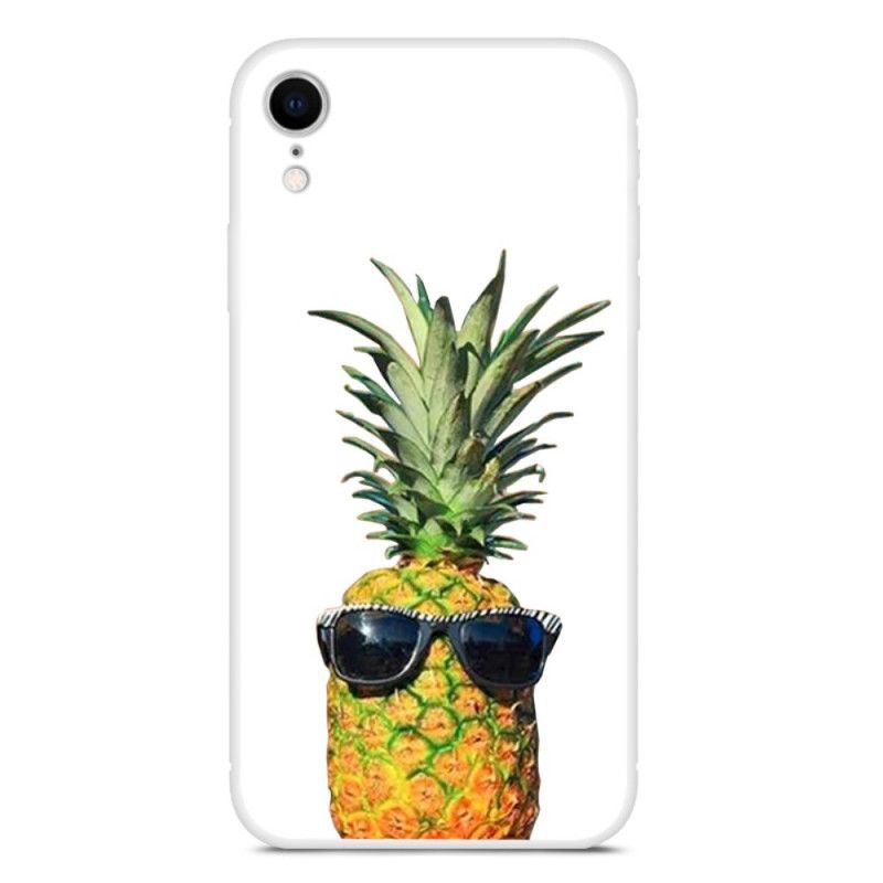 Kuori iPhone XR Läpinäkyvä Ananas Lasilla