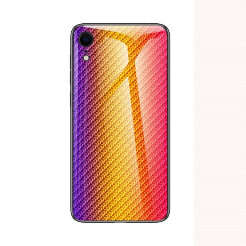 Kuori iPhone XR Magenta Musta Karkaistua Hiilikuitua