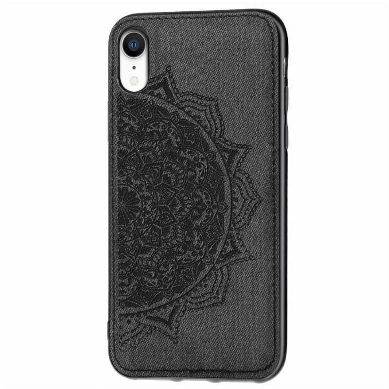 Kuori iPhone XR Punainen Harmaa Kangas Ja Mandala