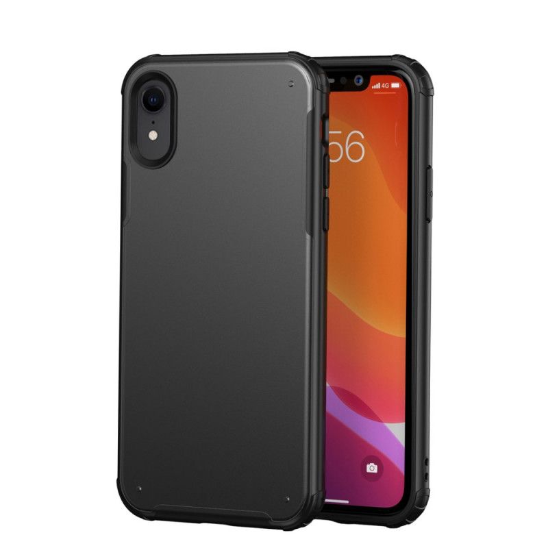 Kuori iPhone XR Punainen Musta Hybridisilikonivanteen Muotoilu Suojakuori