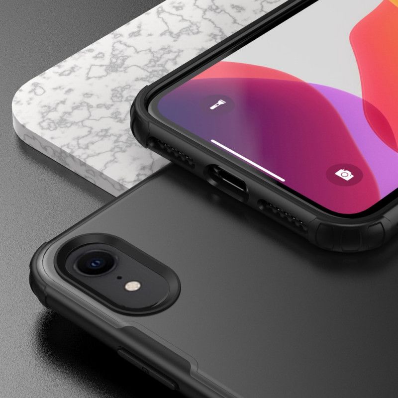 Kuori iPhone XR Punainen Musta Hybridisilikonivanteen Muotoilu Suojakuori