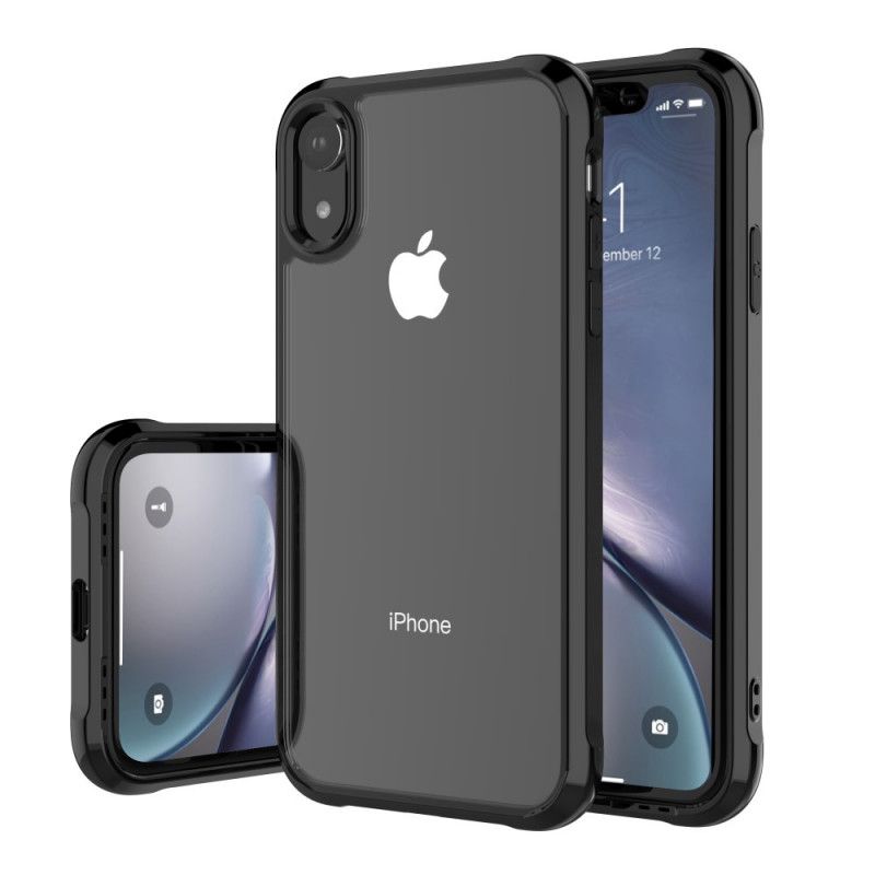 Kuori iPhone XR Punainen Musta Läpinäkyvät Suojatyynyt Suojakuori