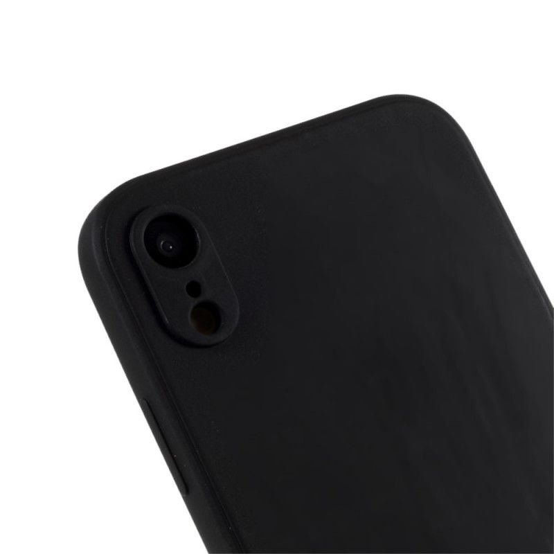 Kuori iPhone XR Punainen Musta Puhdasvärinen Matto Silikoni