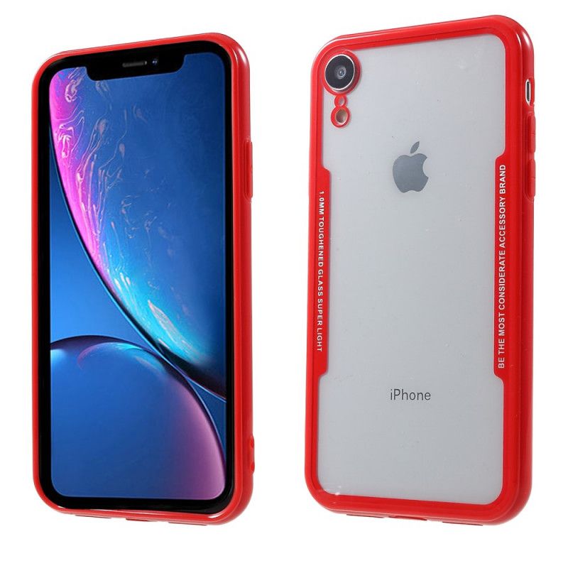 Kuori iPhone XR Valkoinen Musta Läpinäkyvät Silikonireunat Suojakuori