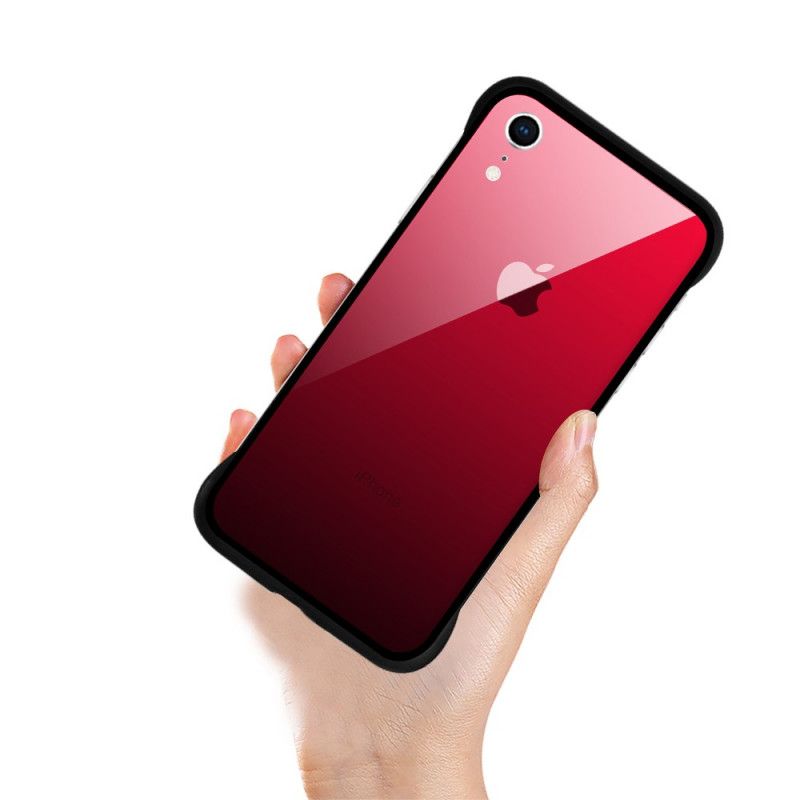 Kuori iPhone XR Violetti Tummansininen Karkaistun Lasin Värit Nxe