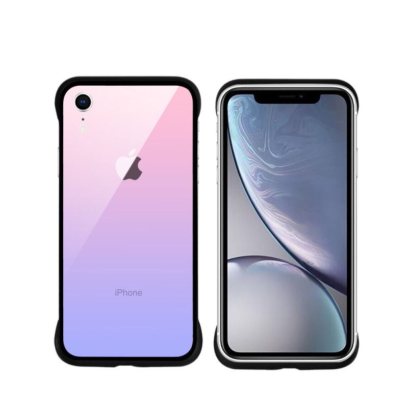 Kuori iPhone XR Violetti Tummansininen Karkaistun Lasin Värit Nxe