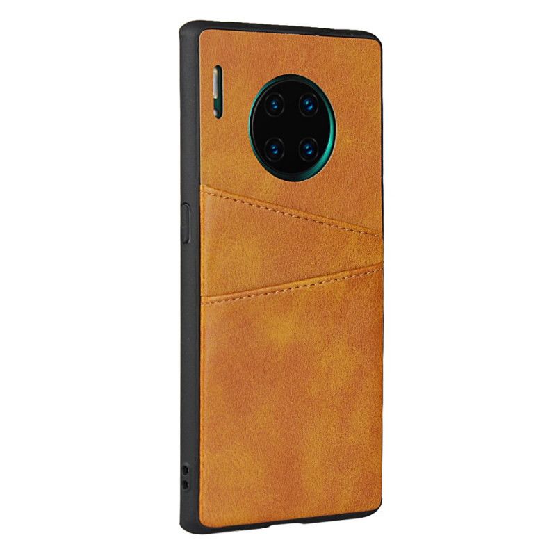 Case Kuoret Huawei Mate 30 Pro Punainen Musta Puhelinkuoret Nahkainen Kaksinkertainen Korttikotelo