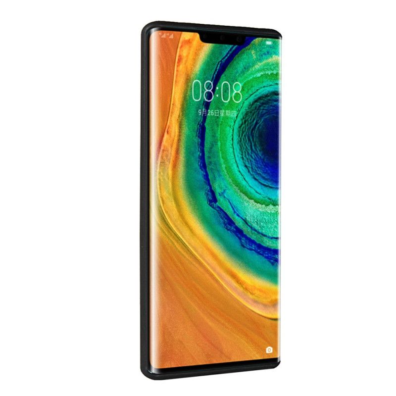 Case Kuoret Huawei Mate 30 Pro Punainen Musta Puhelinkuoret Nahkainen Kaksinkertainen Korttikotelo