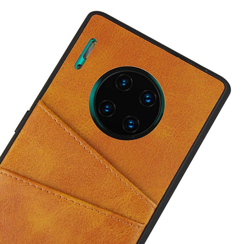 Case Kuoret Huawei Mate 30 Pro Punainen Musta Puhelinkuoret Nahkainen Kaksinkertainen Korttikotelo