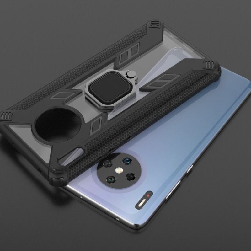 Case Kuoret Huawei Mate 30 Pro Punainen Musta Puhelinkuoret Soturi Renkaalla