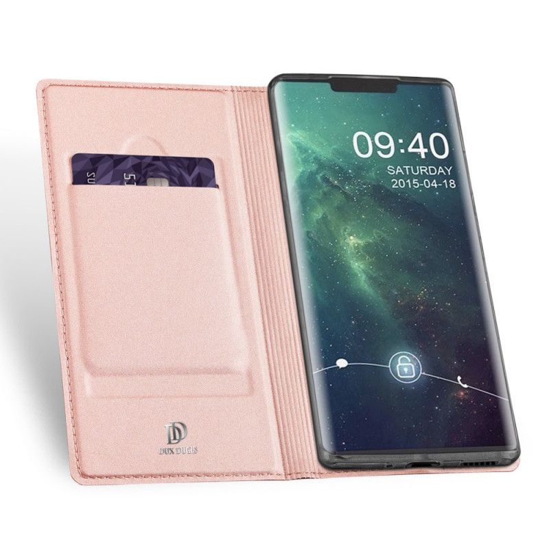 Flip Kotelot Huawei Mate 30 Pro Kulta Musta Skin Pro-Sarja Dux Ducis