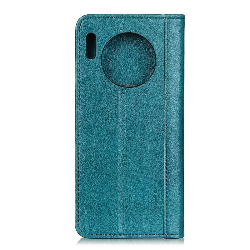 Kotelot Huawei Mate 30 Pro Turkoosi Musta Nahkatyylinen Hienovärinen Versio